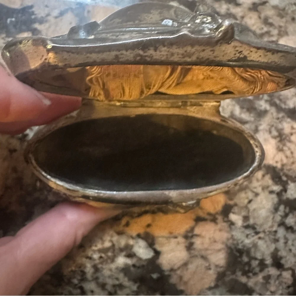Vintage Silver Jewelry Box with Floral Design